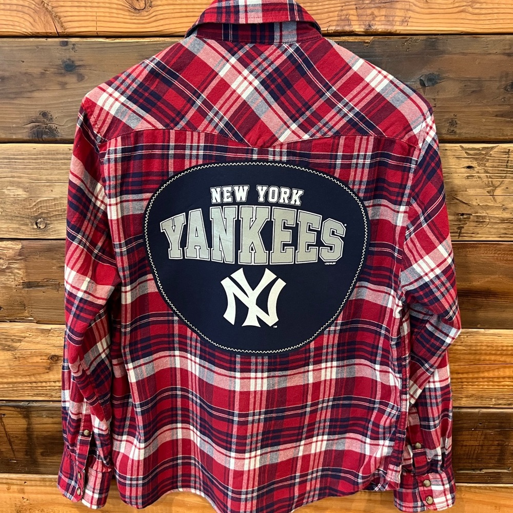 New York Yankees One-of-a-Kind Jachs Girlfriend Custom MadAndie Flannel - L